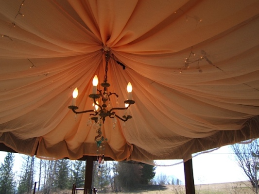 gorgeous gazebo from a recycled satellite dish, gardening, outdoor living, repurposing upcycling, Ceiling detail