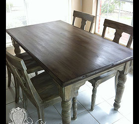 staining on top of chalk paint to create that wooden look, ASCP Chateau Grey and Dark Walnut Stain Dark Wax