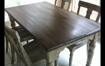 Staining on top of chalk paint to create that wooden look...