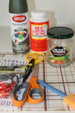 diy fathers day jar craft, crafts, decoupage, Paint mod podge salsa jar scrapbook paper stickers and scissors and of course golf tees will make dad happy this Father s Day