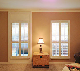 how to add trim to make your shutters reach the ceiling, diy, home decor, how to, living room ideas, windows, Side by side you can really see what a big difference the trim makes
