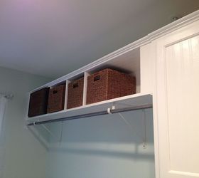 laundry room update, home decor, laundry rooms, This was a shelf tower that you buy and build for about 50 that we turned on its side to make our upper shelves We permanently fascented the movable shelves and customized