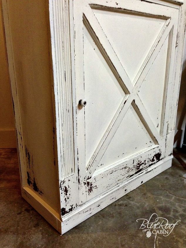 salvaged door into a cabinet, kitchen cabinets, painted furniture, repurposing upcycling, I chose Milk Paint for my finish and did not use bonding agent to create a chippy look