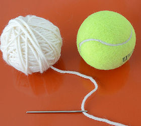 how to make dryer balls, crafts, Keep winding until you form a wool ball about the size of a tennis ball Stick the yarn tail into the ball using a blunt needle