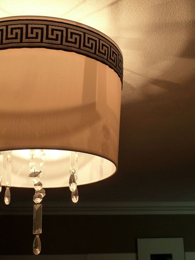 diy chandelier with shade for under 20, diy, home decor, lighting, At night