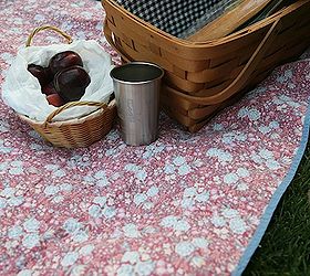 upcycle your old reusable grocery bags into waterproof picnic blanket, repurposing upcycling
