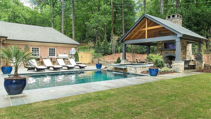 relaxing oasis, outdoor living, pool designs