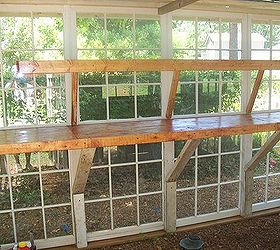 greenhouse project, diy, gardening, home improvement, repurposing upcycling, He really did this cause i have 80 house plants Hoped i would put some out here in the winter