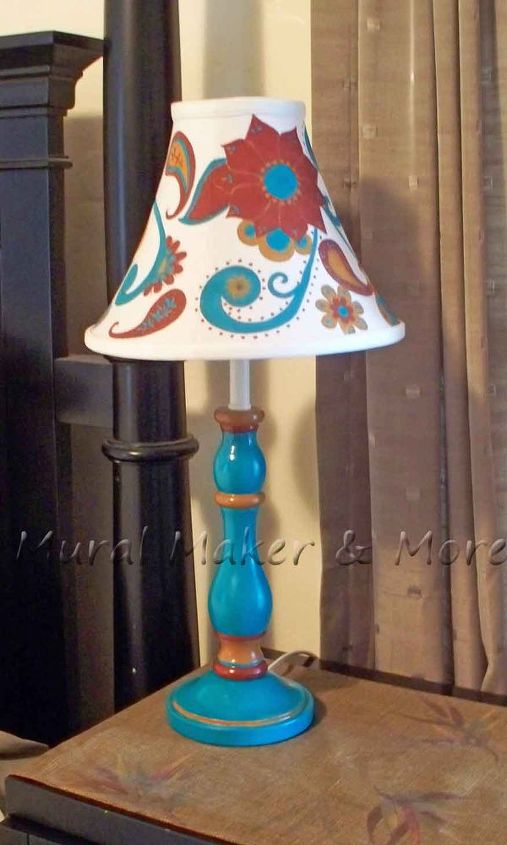 paisley thrift store lamp makeover, crafts, lighting, painting, repurposing upcycling