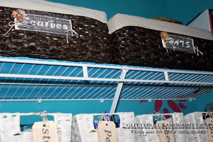 organizing w baskets tags, crafts, organizing, Find the perfect size basket to fit in a closet and organize all those items that are not simple to organize