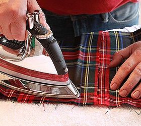 tartan pine needle sachets, christmas decorations, crafts, seasonal holiday decor, I ve had this tartan scrap for years so I gave it a good ironing before making 4 inch bags