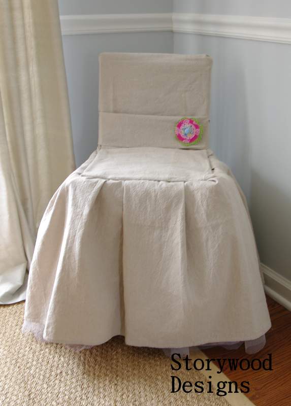 an almost no sew slipcovered chair, crafts, painted furniture, reupholster, The end result a slipcovered chair
