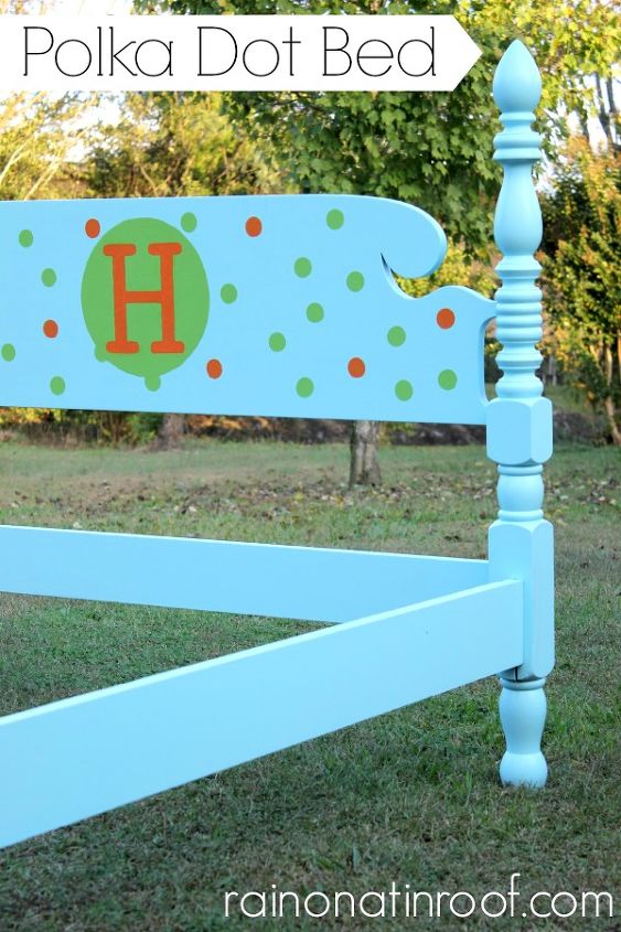 polka dot bed, painted furniture