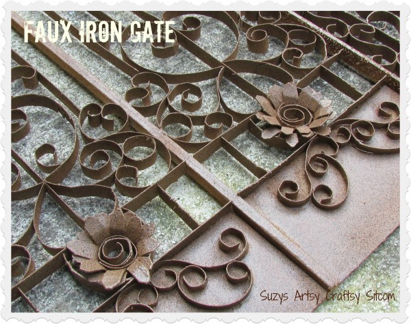 faux iron gate made from toilet paper tubes, crafts, fences, repurposing upcycling