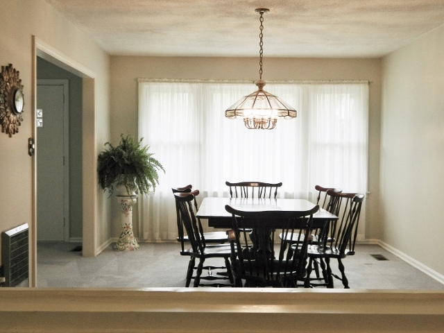 lift the mood of your home by eliminating the visual clutter, cleaning tips, home decor, painted furniture, this dining room is now a bright space for entertaining cost 75 for paint and thrift store lighting