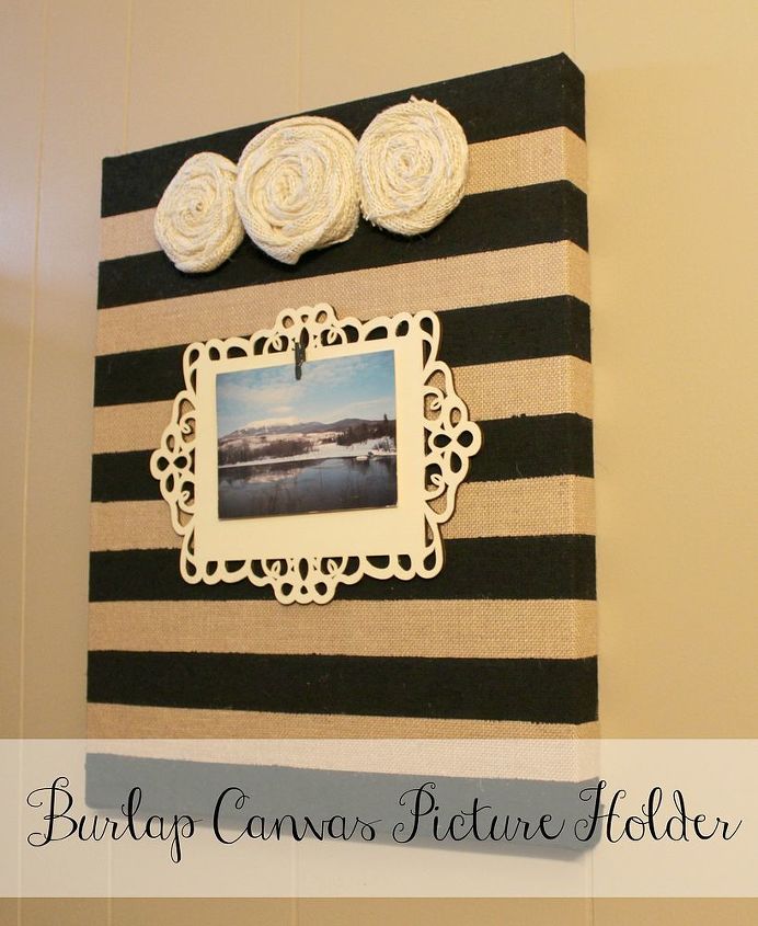 burlap canvas picture holder, crafts, home decor