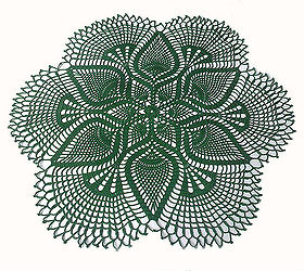 dark green pineapple crochet doily, crafts, home decor