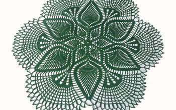 Dark Green Pineapple Crochet Doily