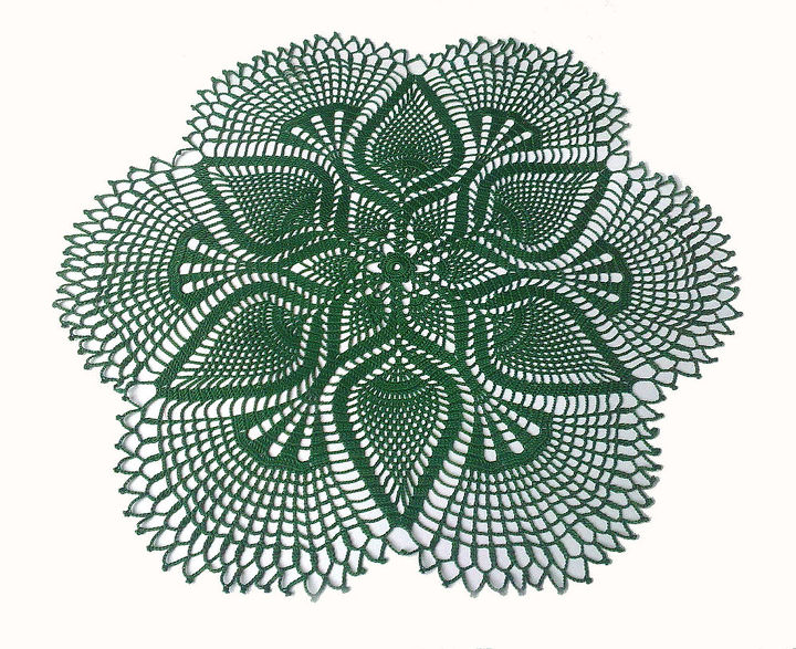 dark green pineapple crochet doily, crafts, home decor