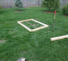 diy raised garden, diy, gardening, raised garden beds, woodworking projects, We took two 6 footers and two 4 footers and laid them out where we wanted the garden in the yard