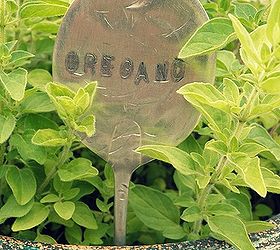 garden spoon labels, crafts, gardening, One of my herb spoon in it s rightful home