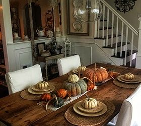 10 yard sale find antique farm table and fall tablescape, painted furniture, seasonal holiday decor