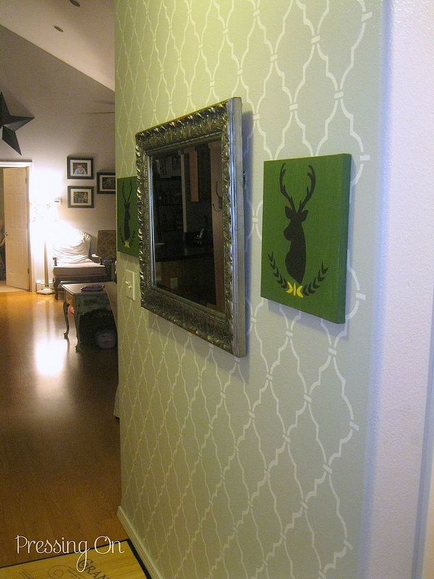 quick and simple stenciled wall, foyer, painting, wall decor, This space finally flows well with the rest of my house