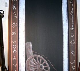 chalk boards by granart, chalkboard paint, crafts, kitchen cabinets, painting, repurposing upcycling, Wagon Wheel Chalk Board by GranArt