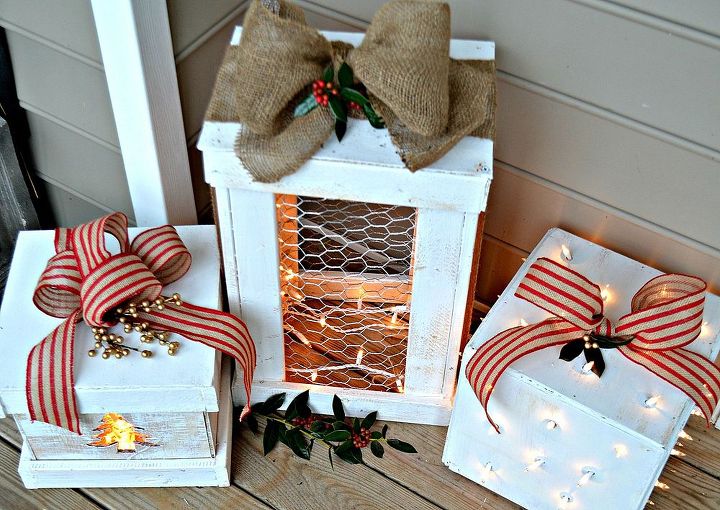 haz bonitos y luminosos regalos de madera para tu porche, Todo atado de forma diferente en la parte superior