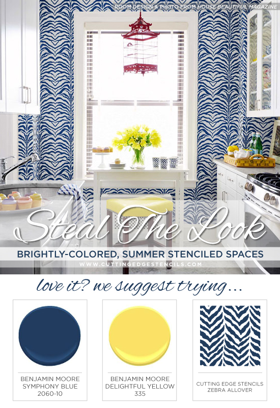 steal the look brightly colored summer stenciled spaces, painting