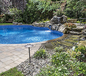 award winning freeform pool and spa, outdoor living, pool designs, spas, Northeast Spa and Pool Association Awards of Excellence This freefrom pool and spillover spa won a Bronze medal My lovely wife and beautiful daughter supporting their dad