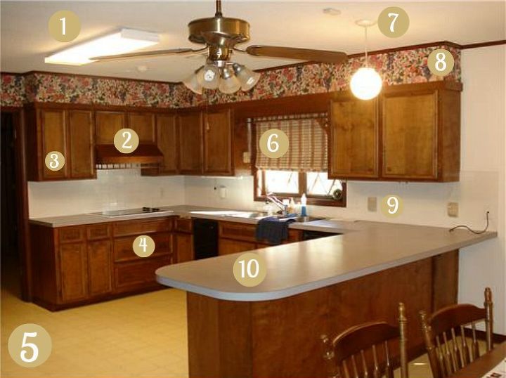 project on a penny updating the outdated part i, home improvement, kitchen design, Let s look at 10 affordable obvious not so obvious and decorative ideas to enhance update and edit on a budget