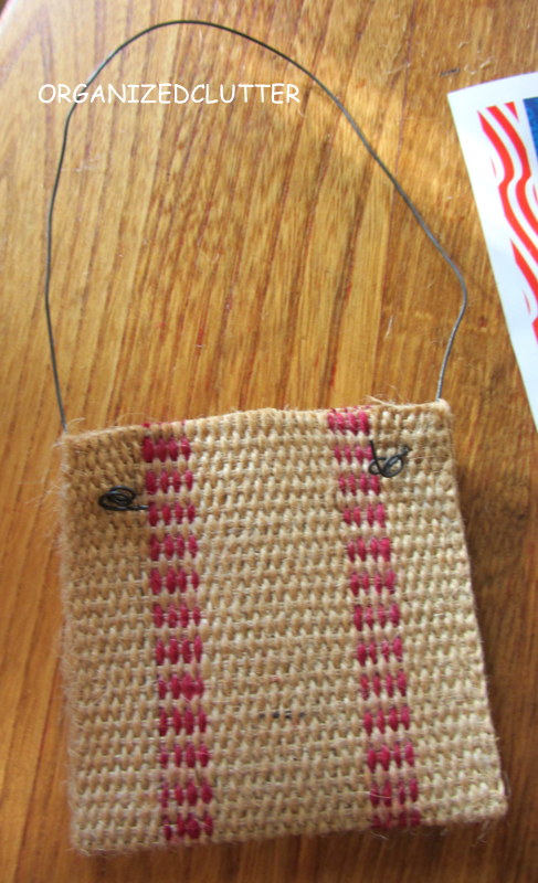 crafting with jute webbing, crafts, seasonal holiday decor, I curled the wire on the back so it wouldn t pull through