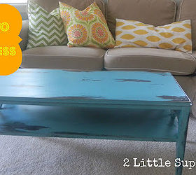 using vaseline to distress a coffee table, painted furniture, Coffee Table Makeover