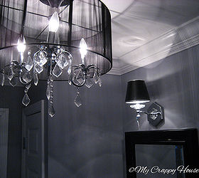 my bathroom remodel, bathroom ideas, home decor, home improvement, lighting, Who says you can t put a chandelier in the bathroom Read more at mycrappyhouse com