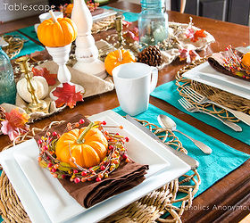 diy project of week create teal orange fall tablescape, seasonal holiday d cor, Photo courtesy of craftaholicsanonymous net