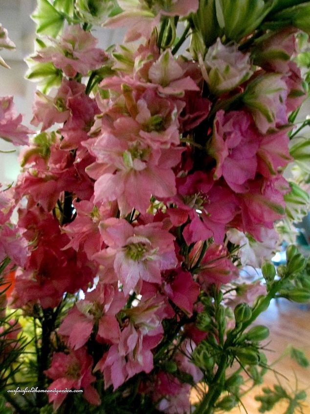 diy april showers gathering vase bouquet, flowers, gardening, home decor, Larkspur