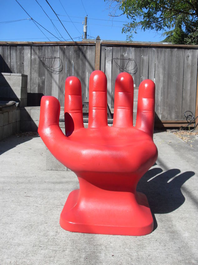 left and found, outdoor furniture, outdoor living, painted furniture, painted and red e 2Go