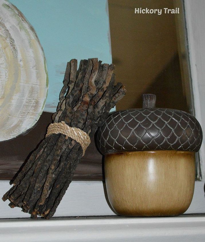 fall decor, seasonal holiday d cor, wreaths, Twig bundle paired with Acorns make me think Fall is here
