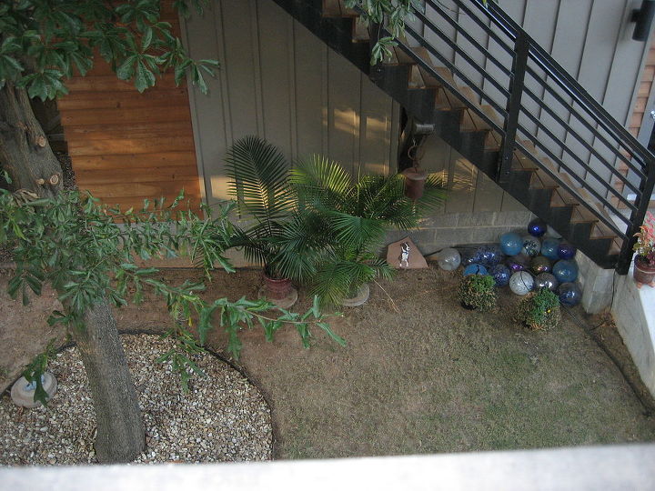 backyard koi pond, This is a shot of the pond location from the master bedroom screened porch