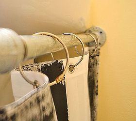 make a pedestal sink skirt from a shower curtain, bathroom ideas, crafts, diy, home decor, how to, These are the shower curtain rings that hang the skirt We had extra around but you could find a more decorative style at Target or your own favorite decor store