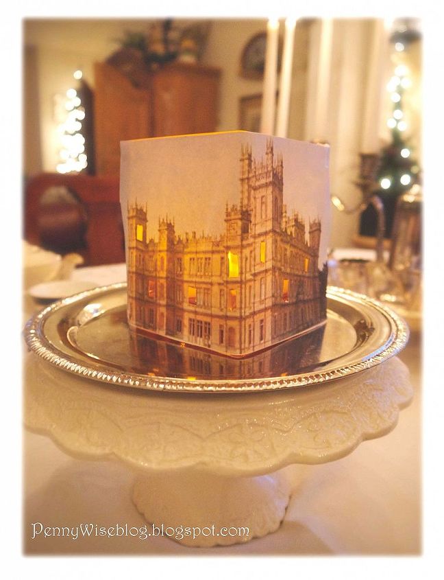 downton abbey viewing party decor, home decor, top on a platter and pop in a flameless votive