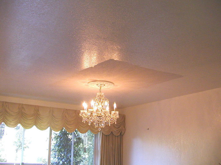 easy diy ornamental plaster ceilings, home decor, lighting, I began by marking off my ceiling frame size with a pencil