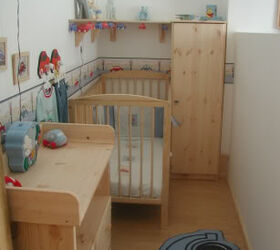 splitting a room in 2 with a half height partition wall, Still enough room for a small nursery area