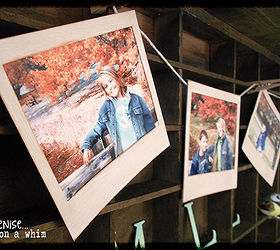 diy vintage polaroid picture banner, crafts, home decor, Chipboard Polaroid frames from Michaels made this project super easy