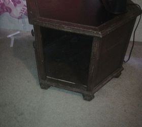 i have an old brown ugly table what can i do to it, painted furniture, Six sided ugly brown table