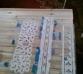 making of little table, diy, painted furniture, woodworking projects, laying out the Stencil