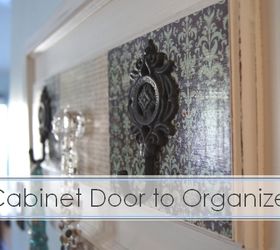 looking for a new use for an old cabinet door, cleaning tips, repurposing upcycling, Turn an old cabinet door into a pretty organizer