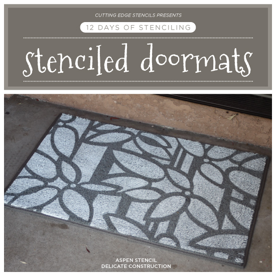 12 days of stenciling a stenciled doormat, crafts, flooring, painting
