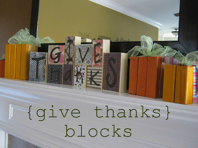 give thanks blocks, crafts, decoupage, home decor